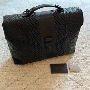 New (never used) Black modern Bottega Veneta Weekend Bag / Laptop.